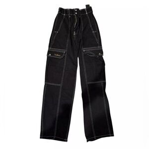 BDG Urban Outfitters Skate Jeans Baggy Wide Leg Cargo 90s Women's Black sz24